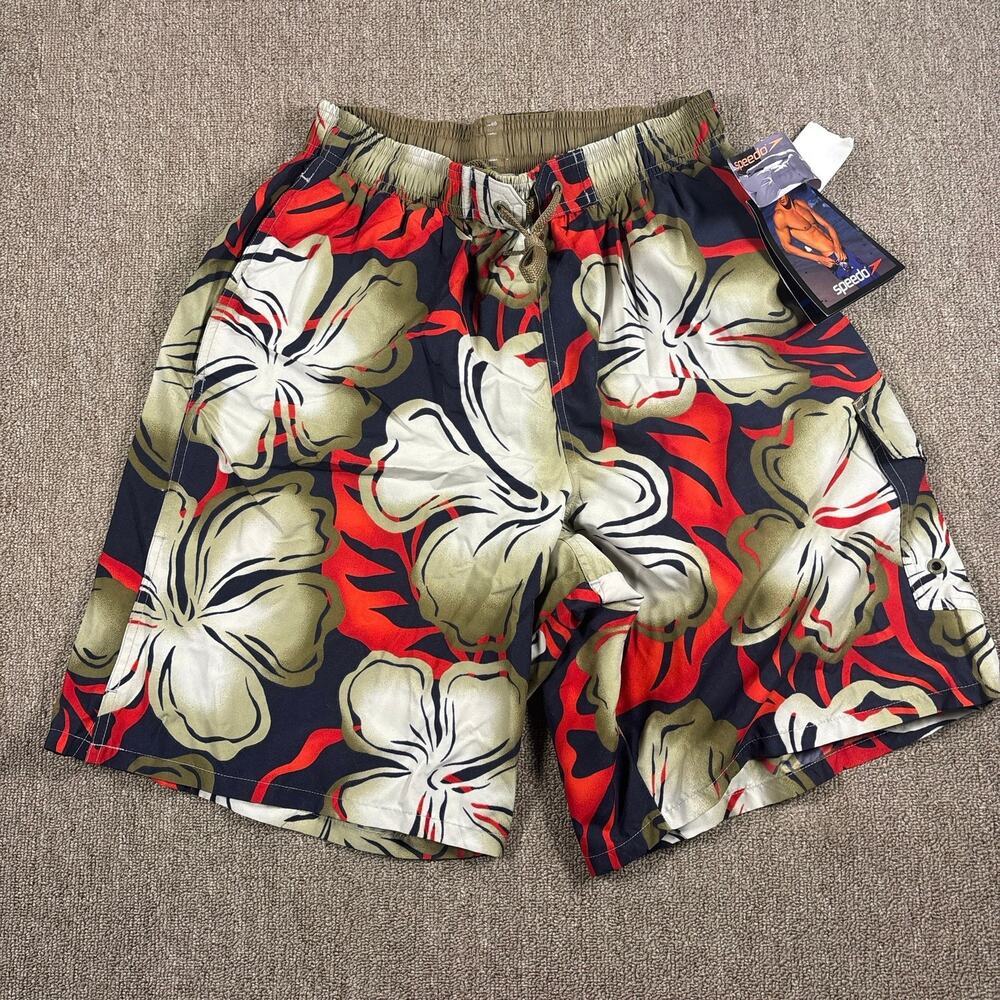 Vintage 00s Speedo Men’s Swimsuit NWT Size Medium Floral Hawaiian Surf